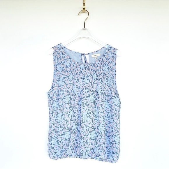 SALE 🛍️ MAX STUDIO floral sleeveless ruched top Womens size M - Picture 2 of 9